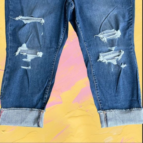 Torrid Medium Wash Eco Vintage Stretch Crop Boyfriend Jeans Size 22 NWT - Picture 11 of 14